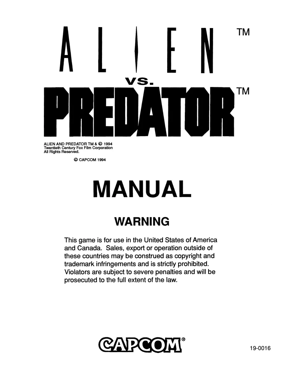 alien vs predator operation manual|capcom|games|.webp