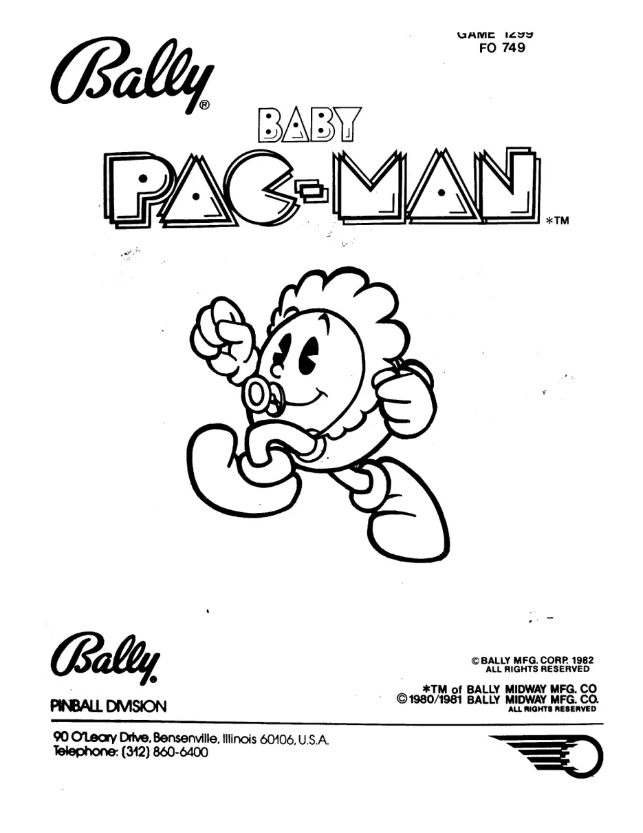 baby pac-man game manual|bally-midway|games|.webp