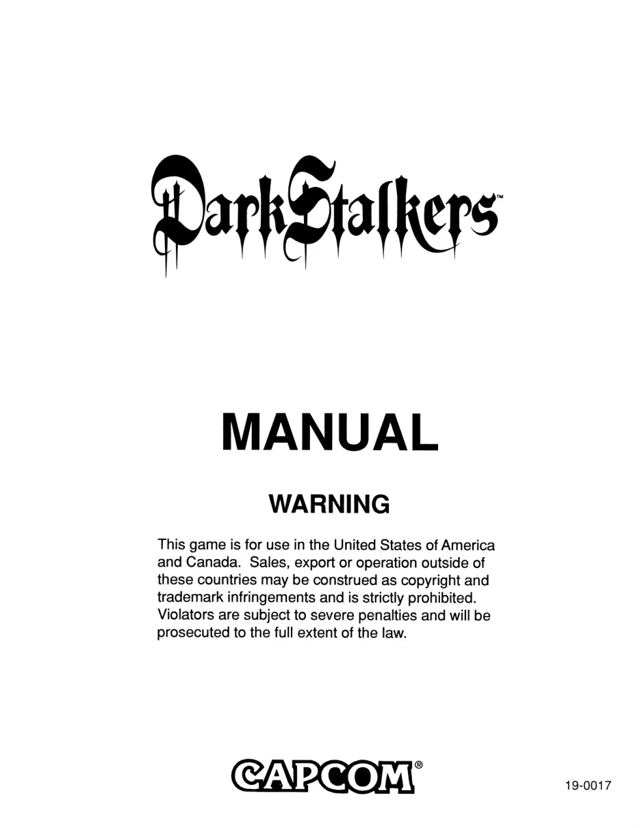 dark stalkers manual|capcom|games|.webp