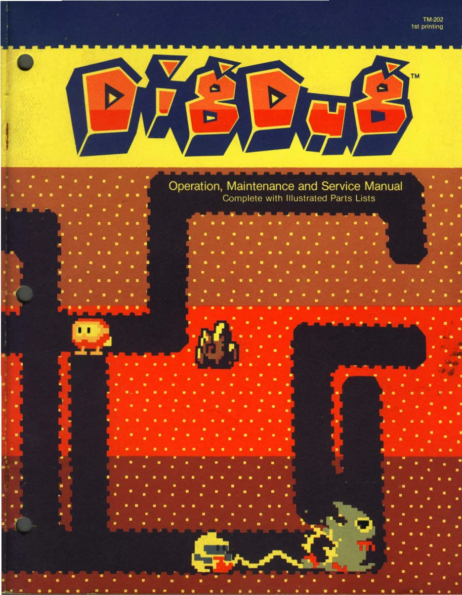 dig dug tm-202 euro manual|atari|games|1st printing.webp