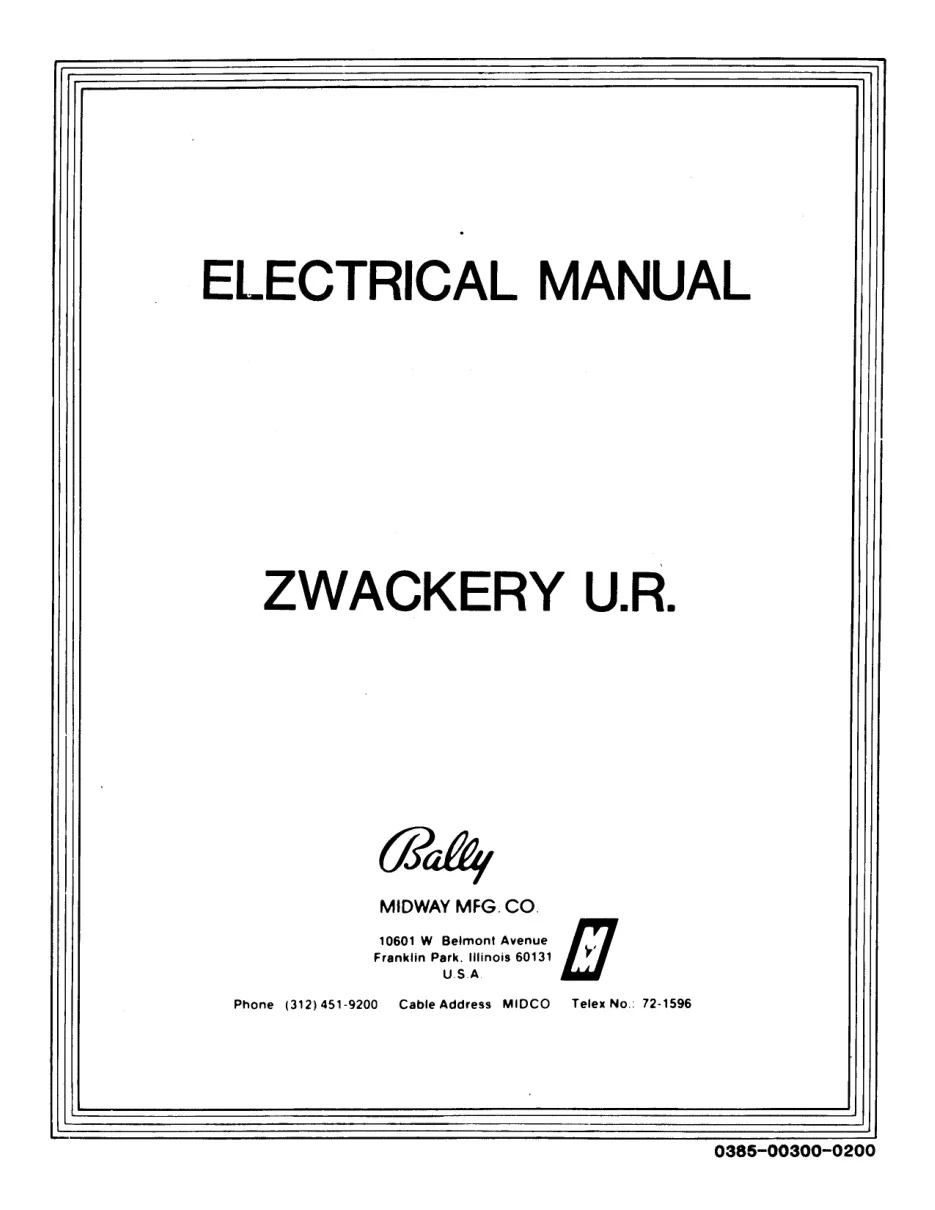 electrical zwackery u r manual|bally-midway|games|.webp