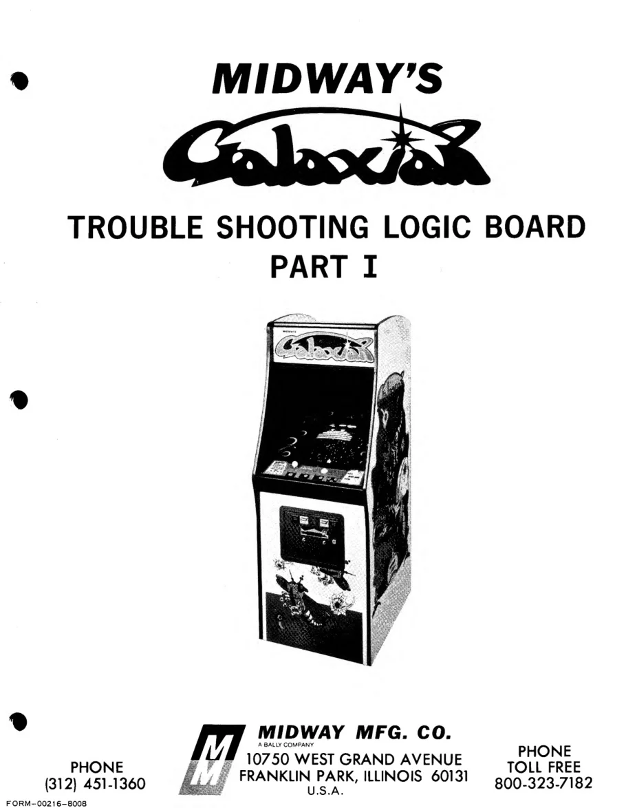 galaxian trouble shooting logic board part i manual|bally-midway|games|.webp