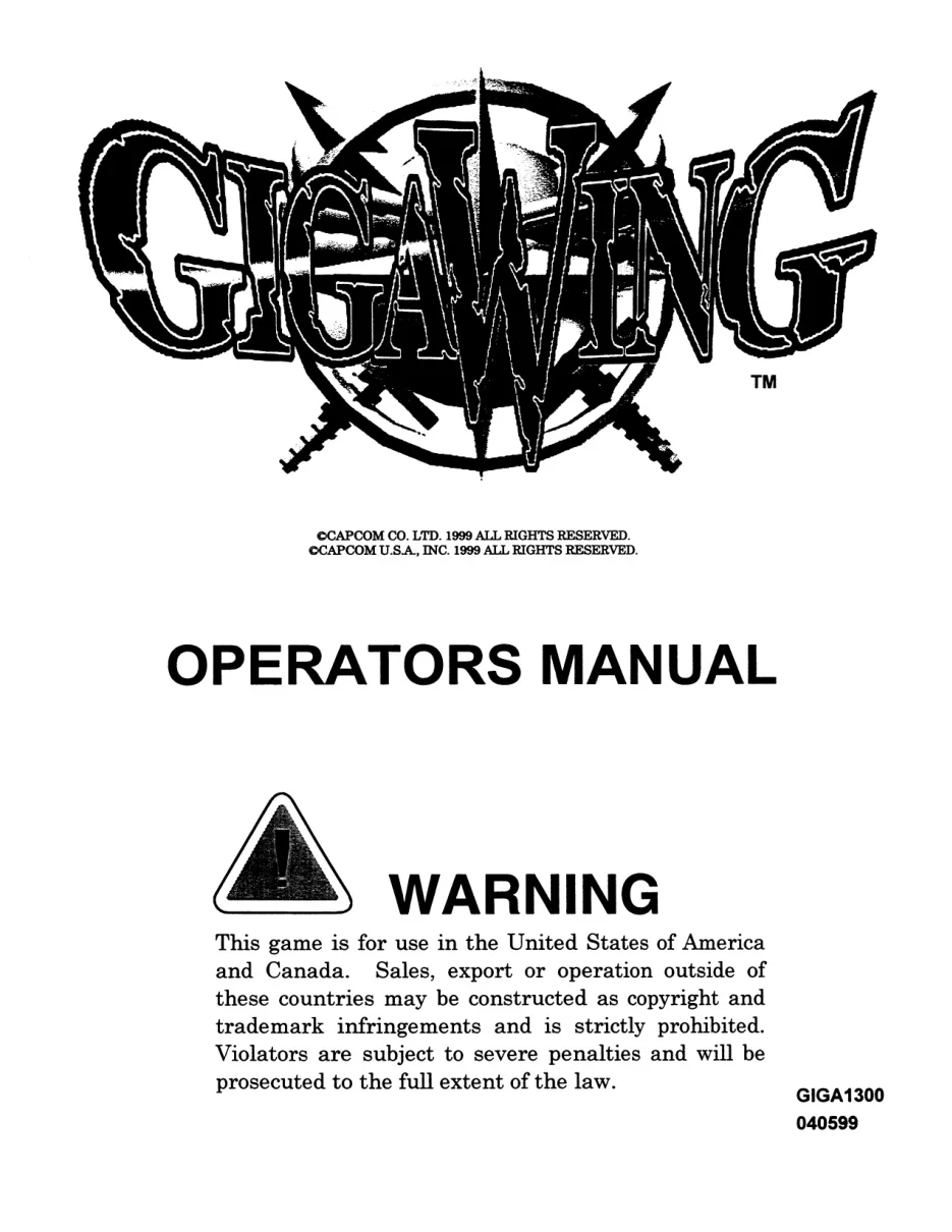 giga wing manual|capcom|games|.webp