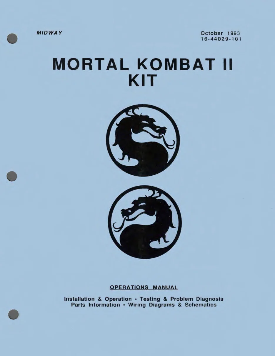mortal kombat ii 2 conversion kit instructions|bally-midway|games|.webp