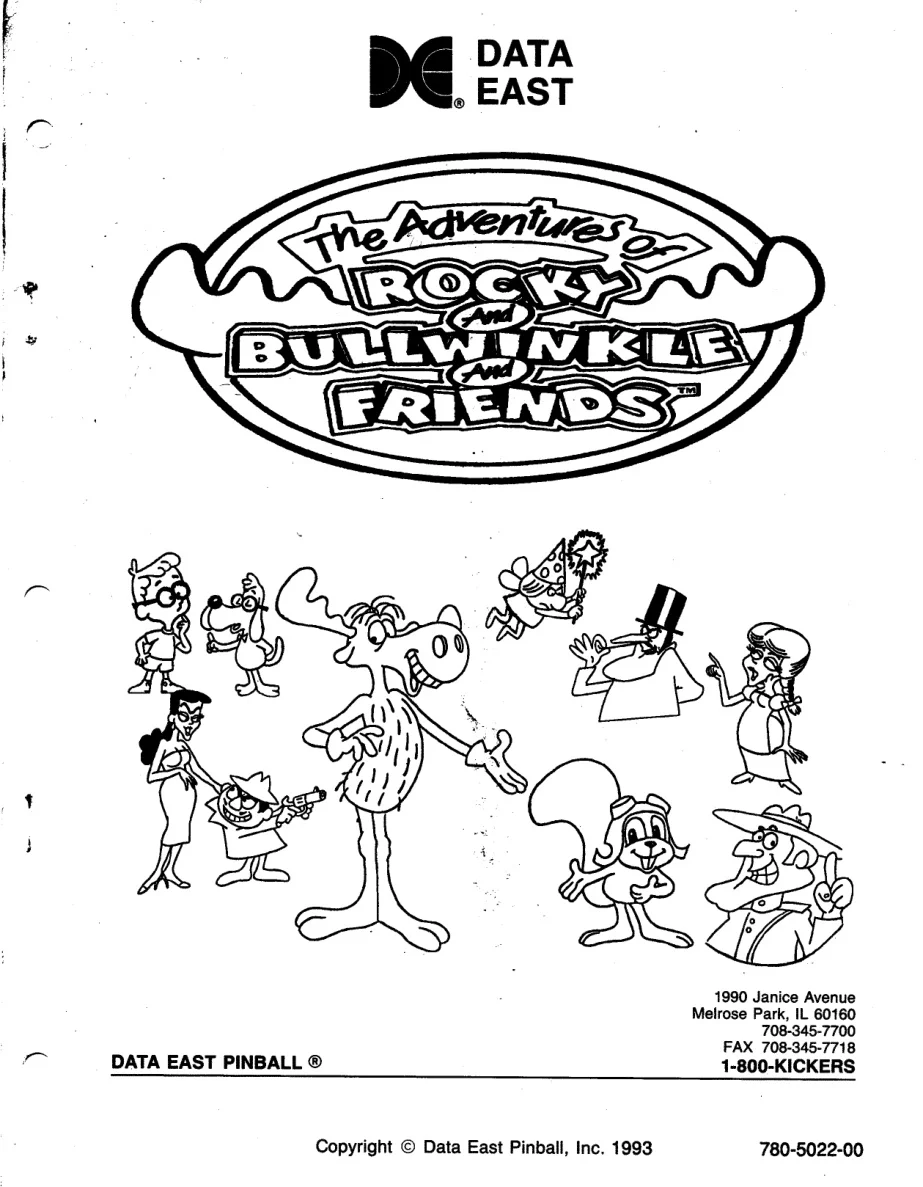 the adventures of rocky bullwinkle friends manual|data-east|pinball-em-adjacent|.webp