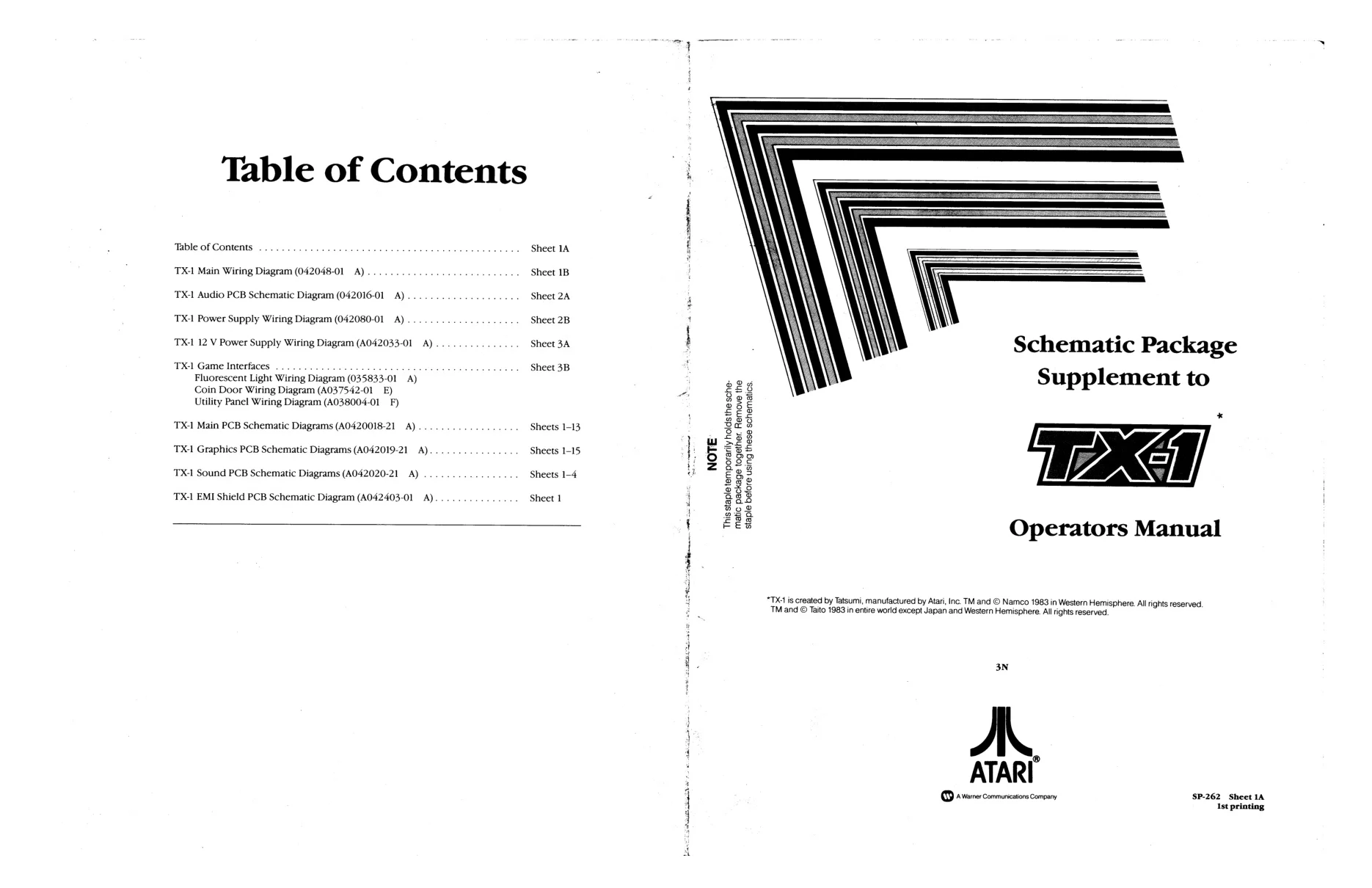 tx-1 sp-262 manual|atari|games|1st printing.webp