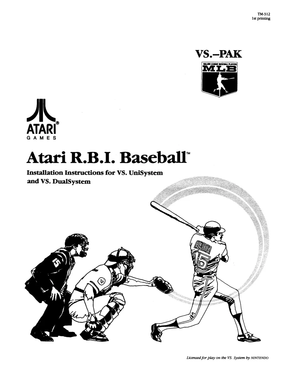 vs rbi baseball tm-321 manual|atari|games|1st printing.webp
