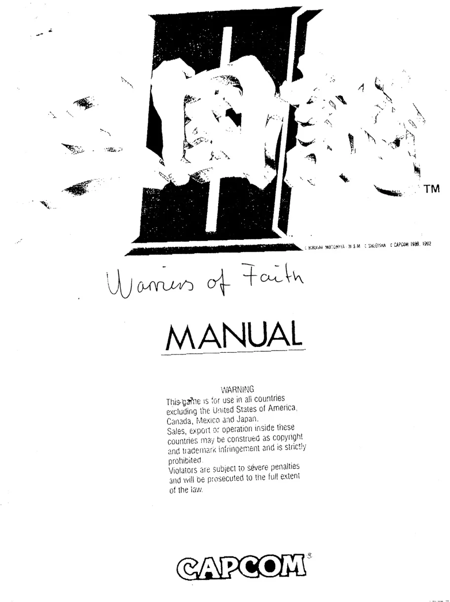 warriors of faith manual|capcom|games|.webp