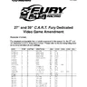 Cart Fury Dedicated 27in 39in Amendment manual (Bally / Midway)
